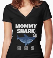Mommy Shark t shirt Fitted V-Neck T-Shirt