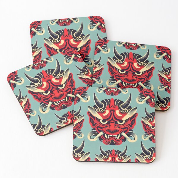 Item preview, Red Oni on Blue Harmony designed and sold by BobArtGallery.
