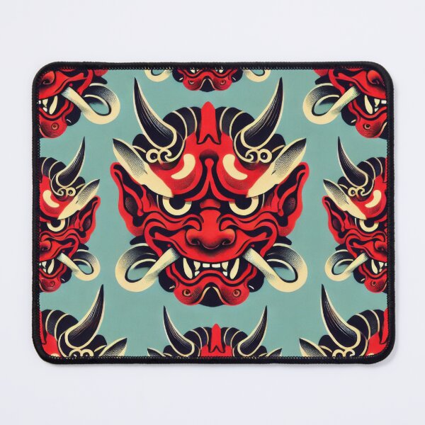 Item preview, Red Oni on Blue Harmony designed and sold by BobArtGallery.