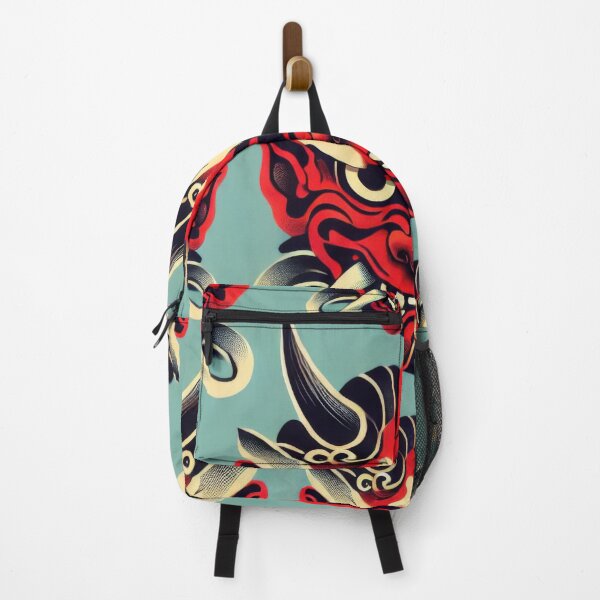 Item preview, Red Oni on Blue Harmony designed and sold by BobArtGallery.