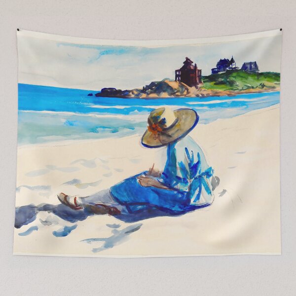 Item preview, Jo Sketching At Good Harbour Beach By Edward Hopper Classic designed and sold by irynaartbyim.