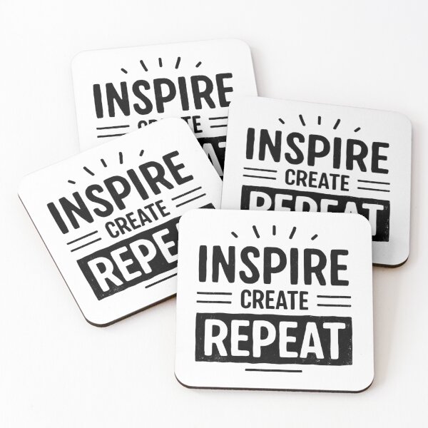 Item preview,  Inspire Create Repeat, Motivational Quote, Creative Typography designed and sold by DARK_NOVA.