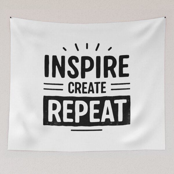 Item preview,  Inspire Create Repeat, Motivational Quote, Creative Typography designed and sold by DARK_NOVA.