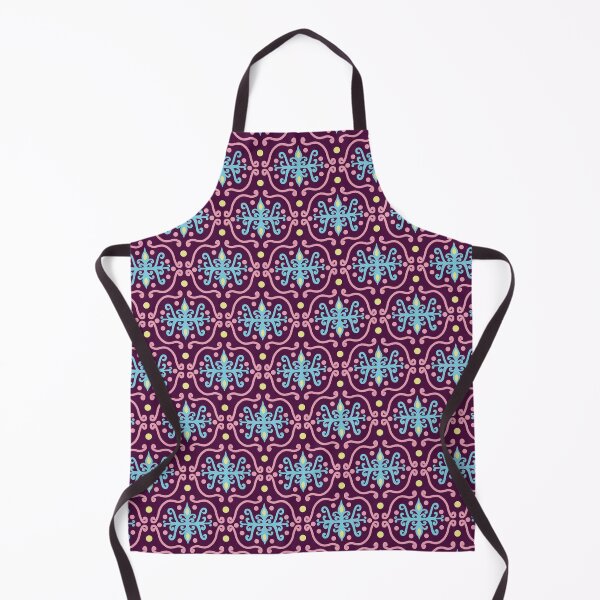 Item preview, Retro Damask Ornate Swirls Pattern in Dusty Pink, Aqua, Burgundy and Yellow designed and sold by scome.