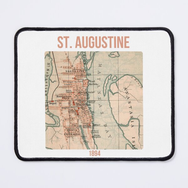 Item preview, St. Augustine around 1894: Vintage city map for local patriots and Florida fans designed and sold by RetroTraveller.
