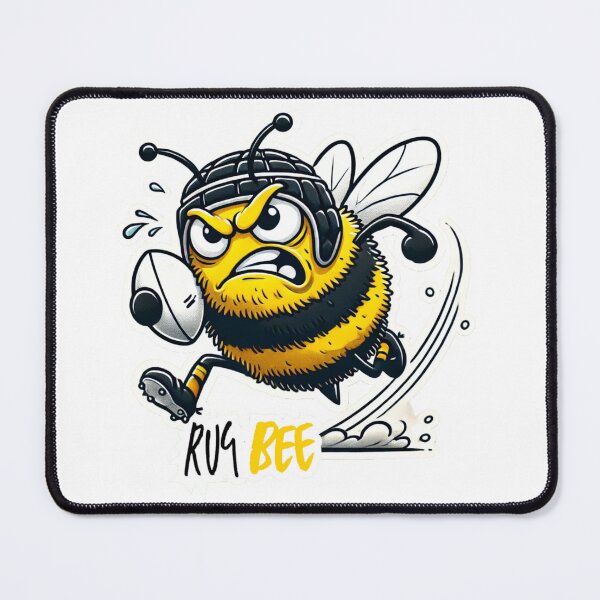 Item preview, Rug-Bee – Fierce Rugby Bee Pun Art for Sports & Fitness Fans designed and sold by TheTravelBunny.