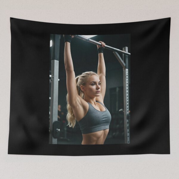 Item preview, Gym Girl Doing Pull-Up, Women's Workout Motivation designed and sold by chantastical.