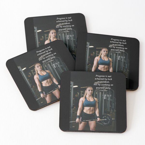 Item preview, Progress Quote - Gym Girl Lifting Weights, Women's Workout Motivation designed and sold by chantastical.