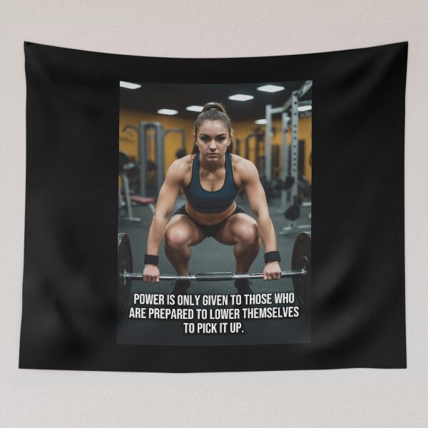 Item preview, Power Quote - Gym Girl Lifting Weights, Women's Workout Motivation designed and sold by chantastical.