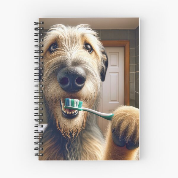 Item preview, Irish Wolfhound Brushing Teeth designed and sold by Maria Dryfhout.