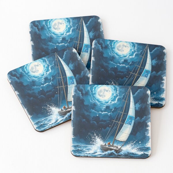 Item preview, Moonlit Voyage Through Tempestuous Waves and Midnight Dreams designed and sold by BorgSpareParts.
