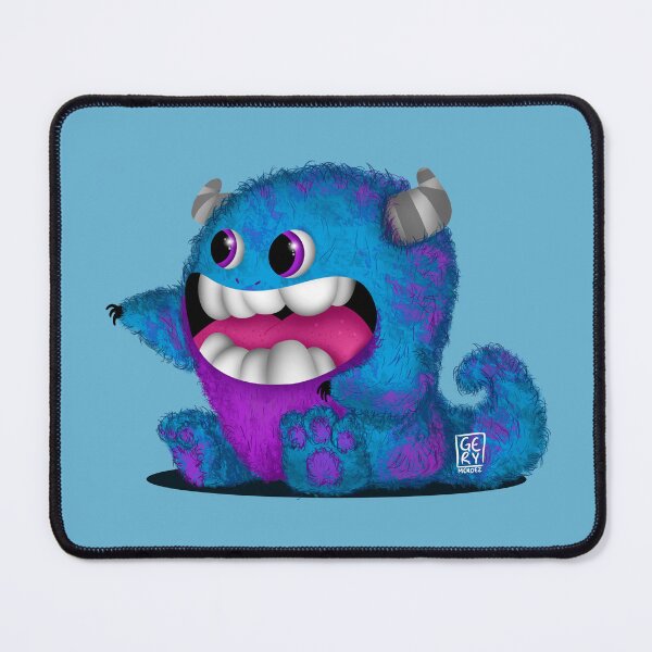 Item preview, cute blue and purple monster (blue background version) designed and sold by GeryMendezShop.