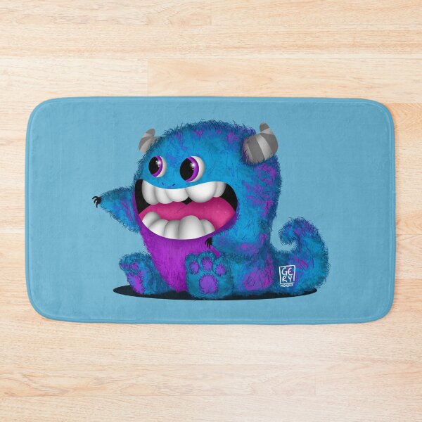 Item preview, cute blue and purple monster (blue background version) designed and sold by GeryMendezShop.
