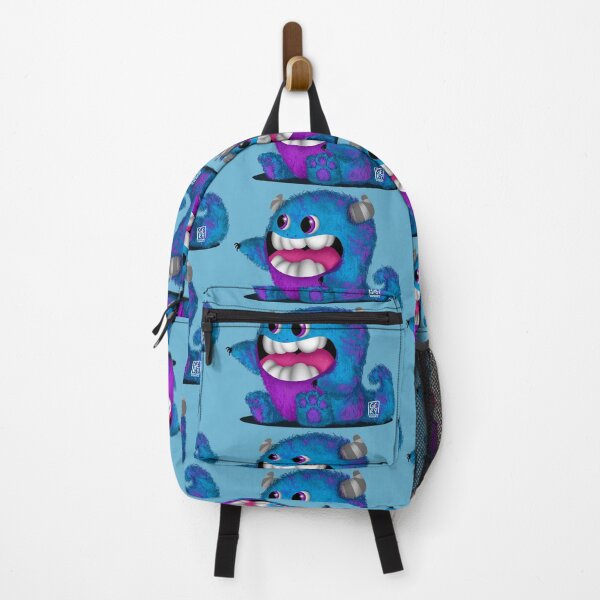 Item preview, cute blue and purple monster (blue background version) designed and sold by GeryMendezShop.