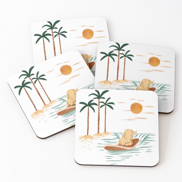 Item preview, Surfing Labrador Art Print – Beach Vibes designed and sold by UrchinBayArt.
