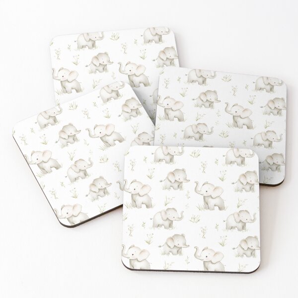 Item preview, pastel watercolour baby elephants designed and sold by PoppyLaneStudio.