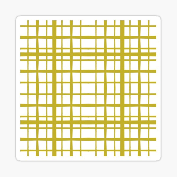 Item preview, Mustard Yellow Minimalist Hand-Drawn Plaid Grid designed and sold by Klock & Bloom.