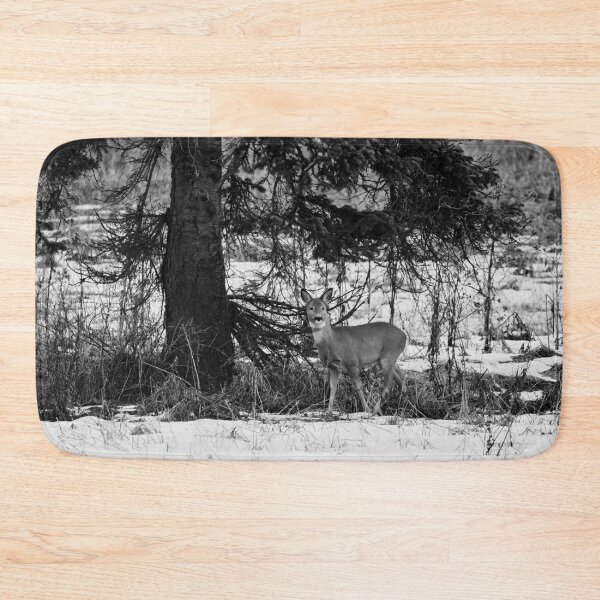 Item preview, Under the spruce. Roe deer bw designed and sold by Jouko Lehto Photography.