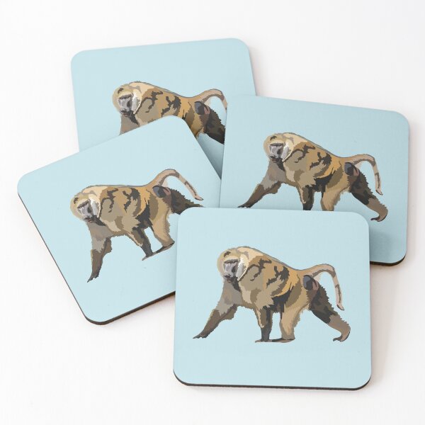 Item preview, O is for Olive Baboon , Olive Baboon – African Savanna Primate Wildlife Illustration designed and sold by PrettylittlepastelUk.