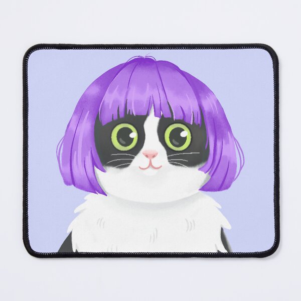 Item preview, Fabulous Feline – Tuxedo Cat with a Purple Wig designed and sold by alondray.