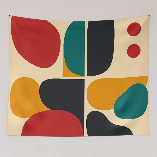 Artikelvorschau, Mid Century Modern Geometrisch Abstrakt Retro entworfen und verkauft von svarupa.