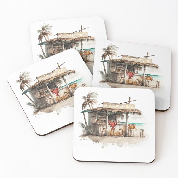 Item preview, A beach scene with a lobster and crab at a bar designed and sold by chestofryan.