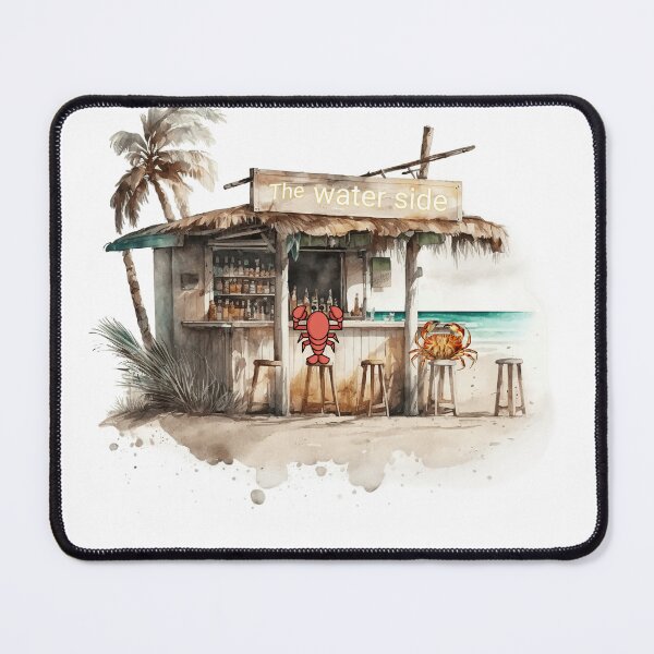 Item preview, A beach scene with a lobster and crab at a bar designed and sold by chestofryan.