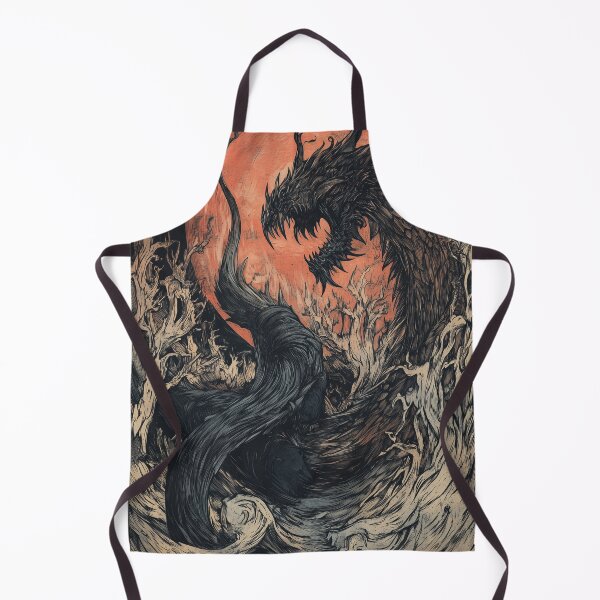 Item preview, Leviathan Rising – Mythical Sea Dragon in Dark Woodcut Style designed and sold by casauslu.