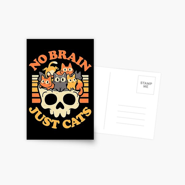 Item preview, No Brain Just Cats - Happy Kittens Skull designed and sold by Snouleaf.