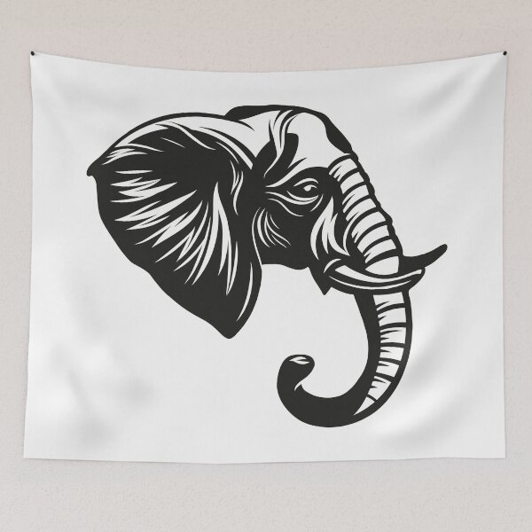 Item preview, Black and White Elephant designed and sold by ShopyLK.