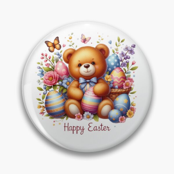 Artikelvorschau, Schöner und süßer Osterteddybär mit Ostereiern und Frühlingsblumen entworfen und verkauft von nicnacc.