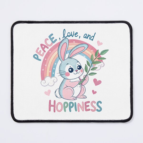 Item preview, Adorable Peace Bunny Rainbow T-Shirt Cute Pastel Hoppiness Design designed and sold by AnnDesignStudio.