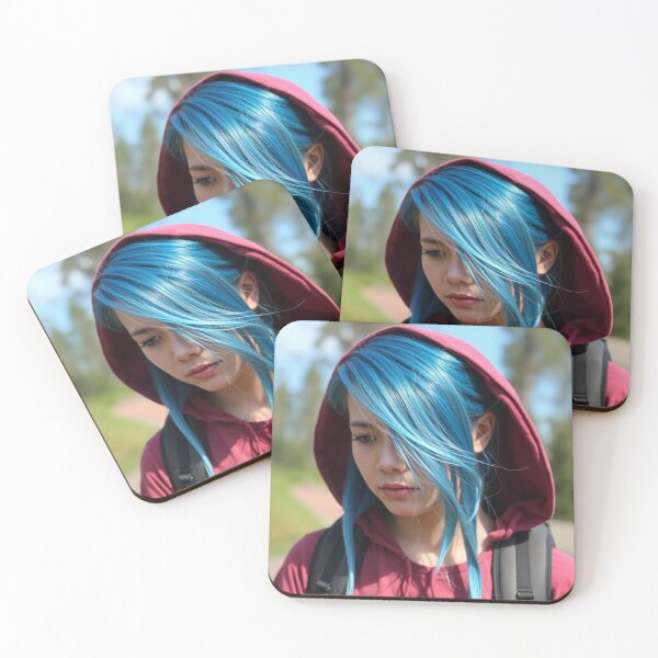 Item preview, Edgy & Outdoors, Self-Discovery, Artistic Expression, and Mental Clarity Wind in Her Hair: Blue Hair & Autumn Vibes, Moody & Bold designed and sold by TreatLLC.