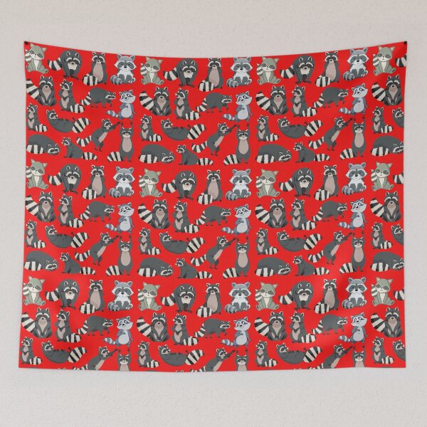 Item preview, Raccoon Romance: Whiskers & Hearts Pattern Art designed and sold by Zakrytos ★★★★★.