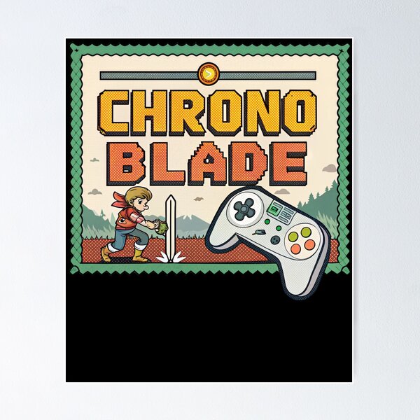 Artikel-Vorschau von Chrono Blade – Retro-Videospiel, designt und verkauft von Lucky Dog Merch.