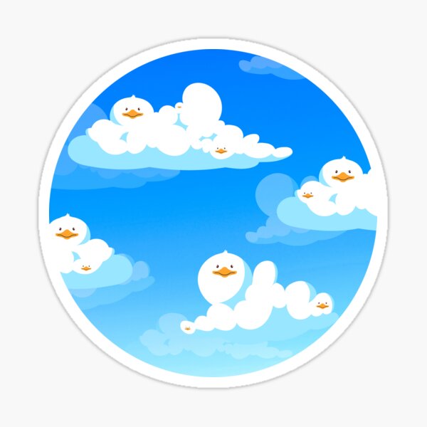 Item preview, Duck Clouds Round designed and sold by NeathPrints.