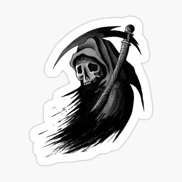 Artikel-Vorschau von Sensenmann Tod Tattoo Flash, designt und verkauft von Big Flat Films.
