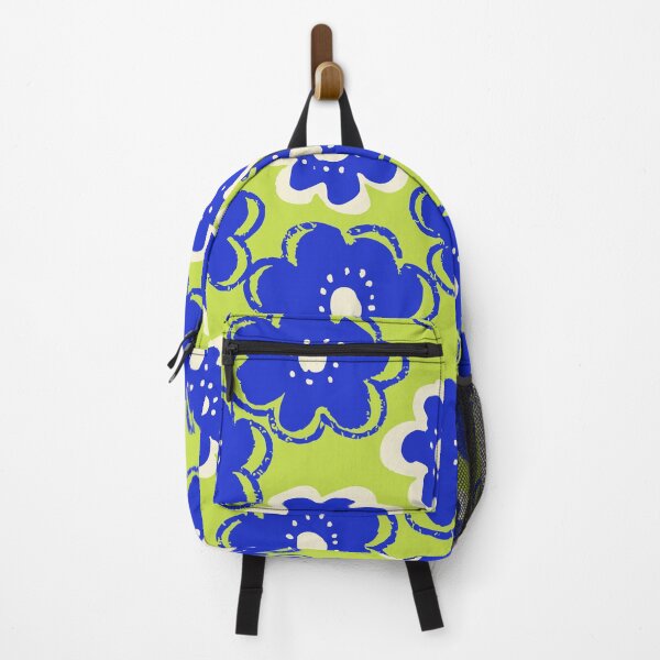 Item preview, Playful Hand-Drawn Retro Lime and Blue Floral Pattern designed and sold by OpalEllery.