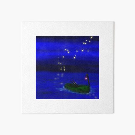 Item preview, small boat on starry night designed and sold by Sap_San.