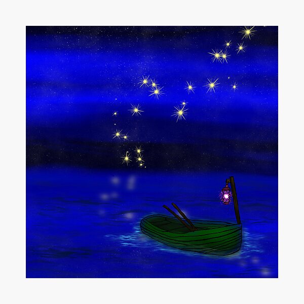 Item preview, small boat on starry night designed and sold by Sap_San.
