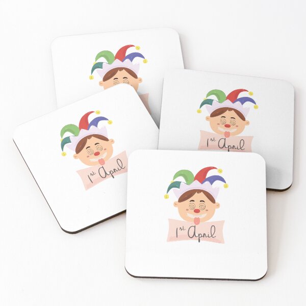 Item preview, April Fools Day Funny Jester Face with 1st April Banner Gifts designed and sold by Maniutek.