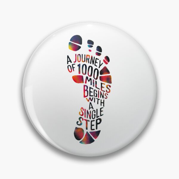 Item preview, Inspirational Footprint Quote – A Journey of 1000 Miles Begins with a Single Step designed and sold by Trend Pixel Co..