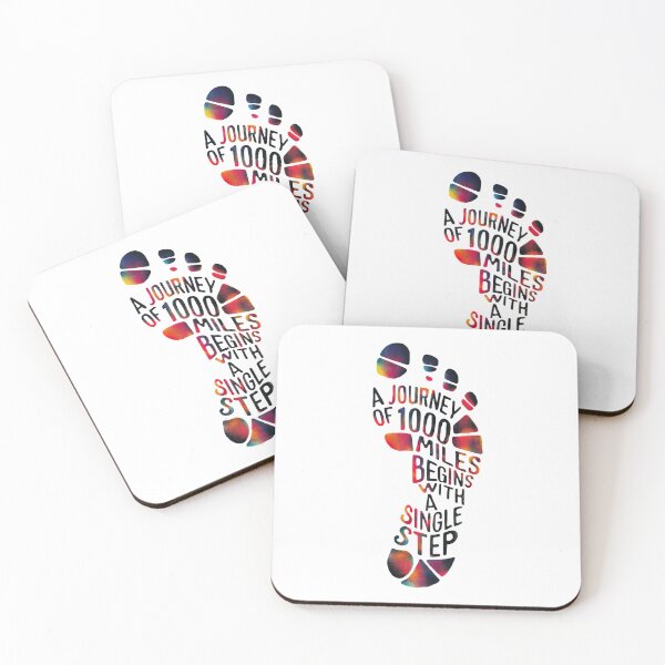 Item preview, Inspirational Footprint Quote – A Journey of 1000 Miles Begins with a Single Step designed and sold by Trend Pixel Co..