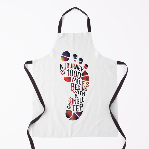 Item preview, Inspirational Footprint Quote – A Journey of 1000 Miles Begins with a Single Step designed and sold by Trend Pixel Co..
