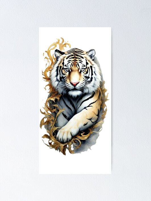 Thumbnail 1 of 3, Poster, Tiger Focused designed and sold by WackyJacks.