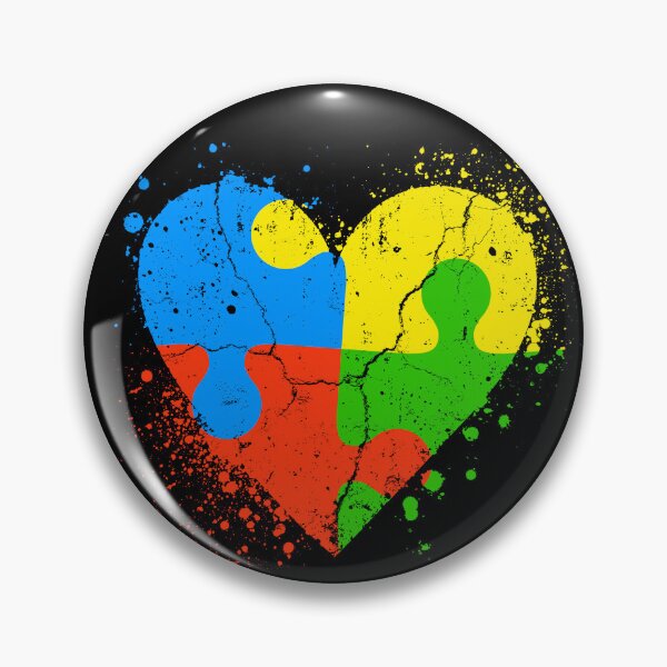 Item preview, Autism Awareness Heart Love Puzzle Pieces Matching Retro designed and sold by SunfullyYours.