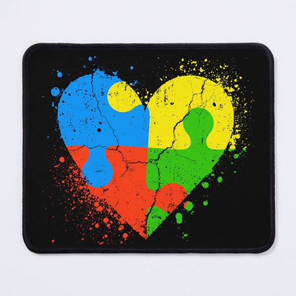 Item preview, Autism Awareness Heart Love Puzzle Pieces Matching Retro designed and sold by SunfullyYours.