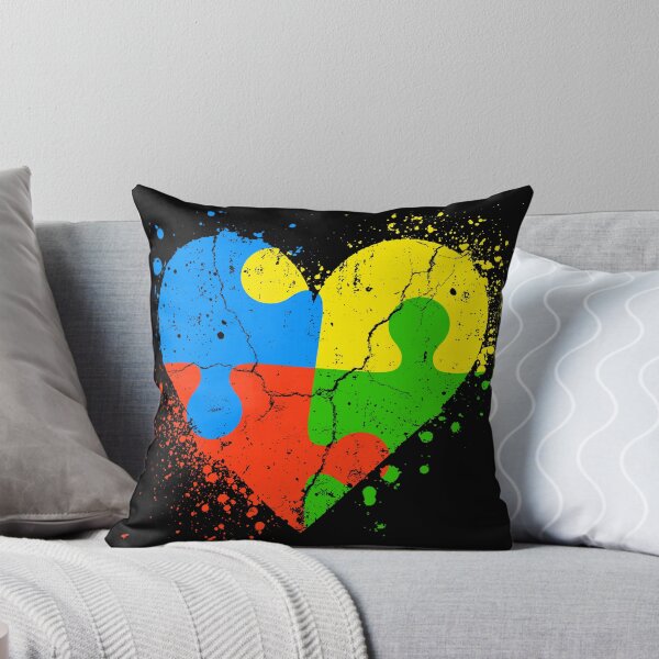 Item preview, Autism Awareness Heart Love Puzzle Pieces Matching Retro designed and sold by SunfullyYours.