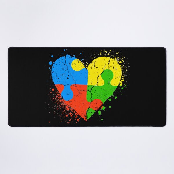 Item preview, Autism Awareness Heart Love Puzzle Pieces Matching Retro designed and sold by SunfullyYours.