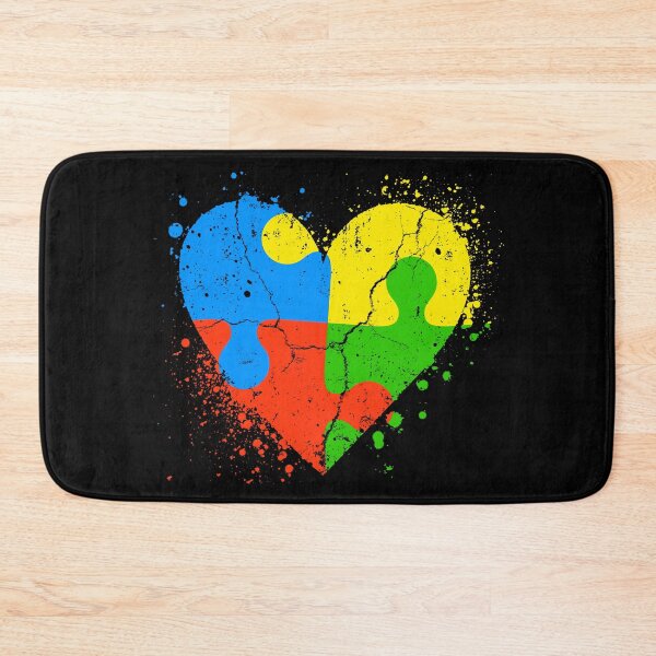 Item preview, Autism Awareness Heart Love Puzzle Pieces Matching Retro designed and sold by SunfullyYours.